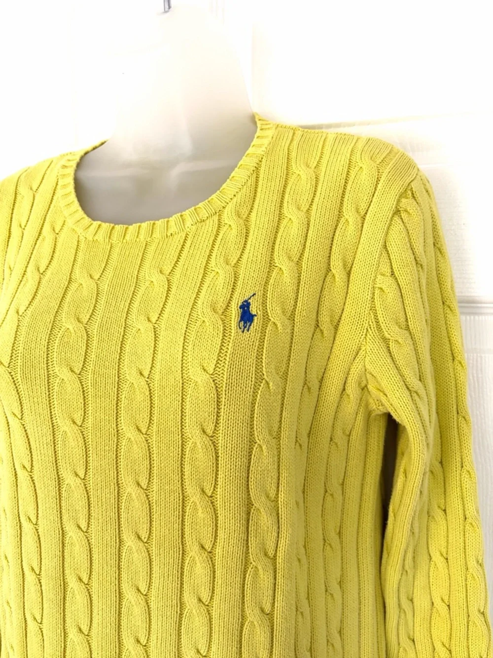 Polo Ralph Lauren Women’s Knit Sweater Yellow Crewneck size Medium - Picture 2 of 12